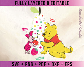 Winnie The Pooh Premium Layered SVG Vector for Cricut and Silhouette Digital File Download