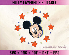 Mickey Mouse Premium Layered SVG Vector for Cricut and Silhouette Digital File Download