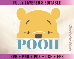 Winnie The Pooh Premium Layered SVG Vector for Cricut and Silhouette Digital File Download