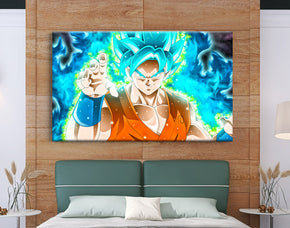 Son Goku Blue Dragon Ball Z Canvas Print Wall Art Wall Decor Giclee