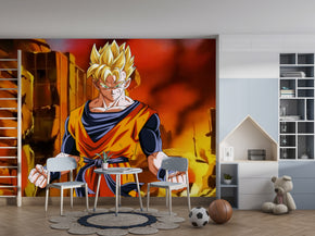 Dragon Ball Z Woven Self-Adhesive Removable Wallpaper Modern Mural