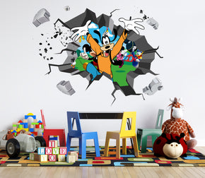 Goofy Mickey And Friends 3D Hole Wall Sticker Decal Home Decor Mural Art MMS19