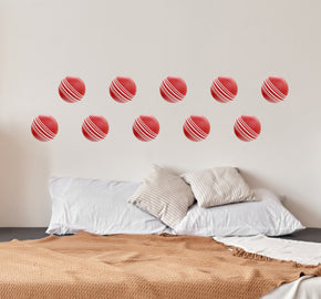 Cricket Balls Set Wall Stickers Decals Cricket Wall Art Decor