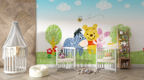 Winnie The Pooh Self-Adhesive Wallpaper Mural Home Wall Art Decor WP52