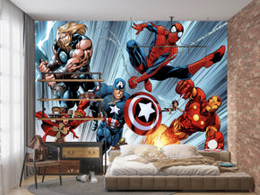 Superheroes Self-Adhesive Wallpaper Mural Home Wall Art Decor WP21
