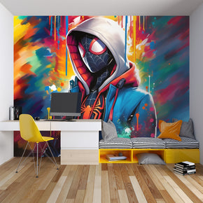 Spiderman Miles Morales Self-Adhesive Wallpaper Mural Home Wall Art Decor WP24