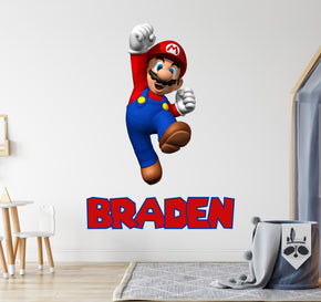 Super Mario Personalized Name Wall Sticker Removable Decal Custom Wall Art SMR38
