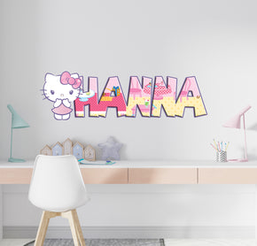 Hello Kitty Name Wall Sticker Removable Decal Personalized Custom Wall Decor Art