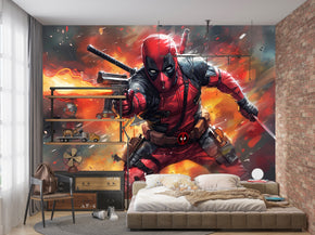 Deadpool Self-Adhesive Removable Wallpaper Mural Home Wall Art Decor WP3
