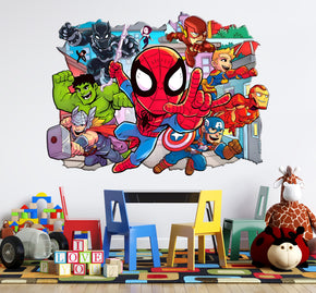 Marvel Avengers Superhero 3D Iceberg Wall Illusion Decal Wall Sticker AVG20