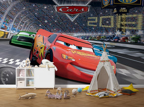 Cars Movie Lightning Mcqueen Self-Adhesive Wallpaper Mural Home Wall Art Decor WP13
