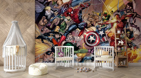 Superheroes Self-Adhesive Wallpaper Mural Home Wall Art Decor WP22