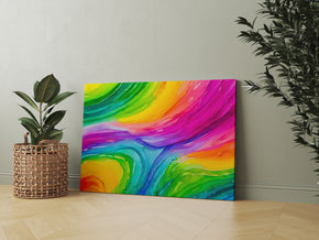 Rainbow Color Mix Painting Artwork Canvas Print Giclee