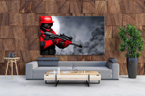 Red Soldier Painting Artwork Canvas Print Giclee
