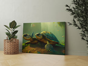 See Turtles On Land Painting Artwork Canvas Print Giclee