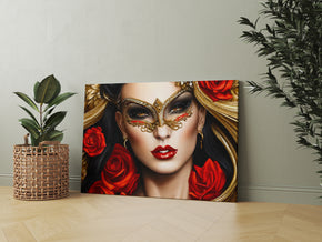 The Red Rose Woman Artwork Painting Artwork Canvas Print Giclee