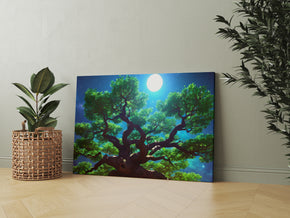 Tree Of Life Under Moonlight Painting Artwork Canvas Print Giclee