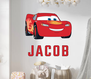 Lightning Mcuqeen Cars Movie Personalized Custom Name Wall Sticker Decal