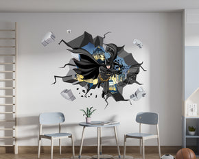 Batman, Dc Comics Cracked Hole Wall Sticker Decal Home Decor Art Mural