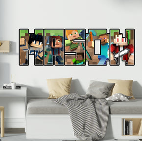Minecraft Personalized Custom Name Wall Sticker Decal