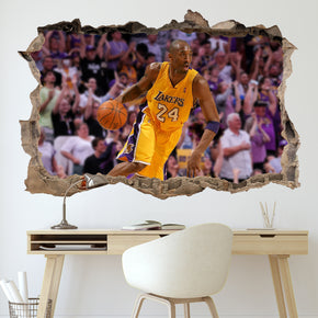 Basketball Kobe Bryant 3D Smashed Hole Decal Wall Sticker Decor Art Mural