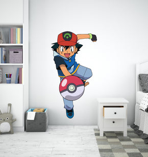 ASH KETCHUM Pokemon Wall Sticker Removable Decal Decor Wall Art C352