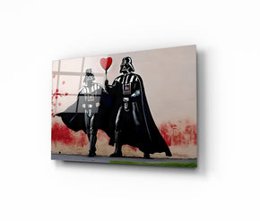 Darth Vader Star Wars Graffiti Artwork Glass Print