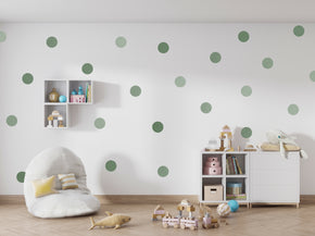 Polka Dots Sage Green Watercolor Wall Sticker Decal Home Decor Wall Art