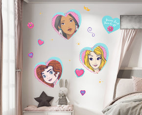 Disney Princess Hearts Set Decals Wall Sticker Decor Art Mural Kids Children Room Mural E49