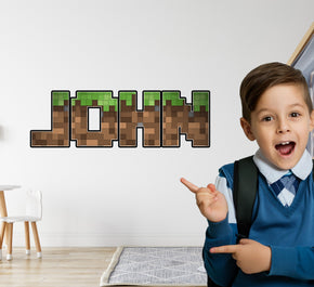 Minecraft Personalized Name Wall Sticker Removable Decal Custom Decor Art MT25