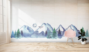 Watercolor Forest Mountains Wall Sticker Decal Mural Home Decor Art