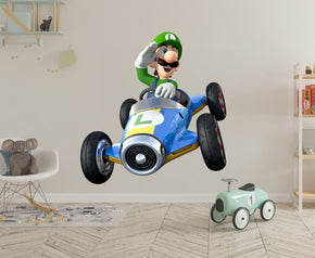 Luigi Super Mario Bros Kart Wall Decal Removable Sticker Kids Home Decor Art SMR17