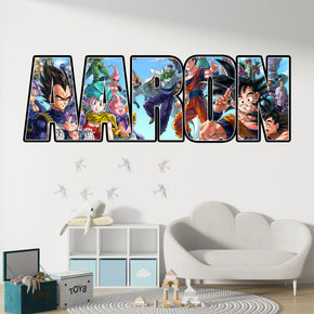 Dragon Ball Z Characters Personalized Custom Name Wall Sticker Decal