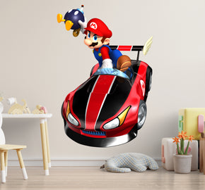Super Mario Bros Race Car Wall Decal Removable Sticker Kids Home Decor Art SMR20