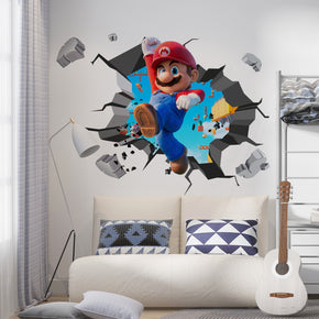 Super Mario Bros WALL EXPLOSION Decal Wall Sticker Home Decor Art Mural Kids