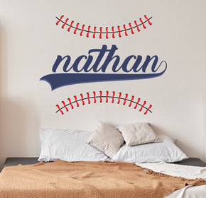 Baseball Name Wall Sticker for Kids Personalized Custom Name Decal