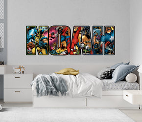 Superheroes Avengers Personalized Custom Name Wall Sticker Decal Vinyl Mural