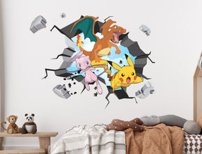 Pokemon 3D WALL EXPLOSION Decal Wall Sticker Decor Art