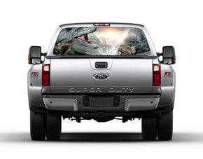 DINOSAURS Car Rear Window See-Through Net Decal