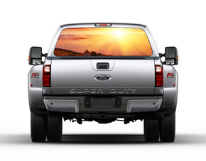 Morning Sun Car Rear Window See-Through Net Decal