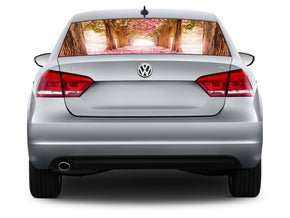 Pink Forest Car Rear Window See-Through Net Decal