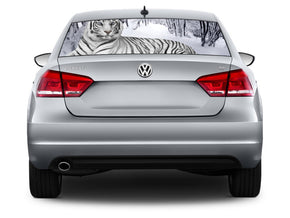 SNOW TIGER Car Rear Window See-Through Net Decal