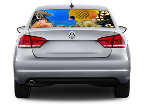 TROPICAL FISH Car Rear Window See-Through Net Decal