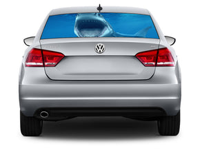 WHITE SHARK Car Rear Window See-Through Net Decal