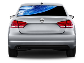 Earth From Space Car Rear Window See-Through Net Decal