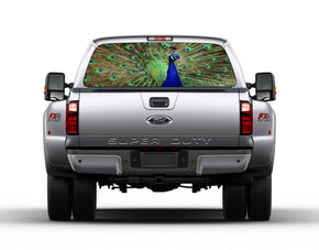 PEACOCK Car Rear Window See-Through Net Decal