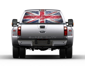 UK Flag Car Rear Window See-Through Net Decal