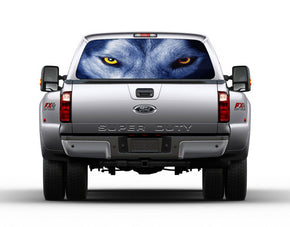 Wolf Eyes Car Rear Window See-Through Net Decal