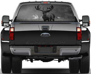 BUCK B/W Car Rear Window See-Through Net Decal