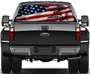 US Flag Don't Tread On Me Car Rear Window See-Through Net Decal